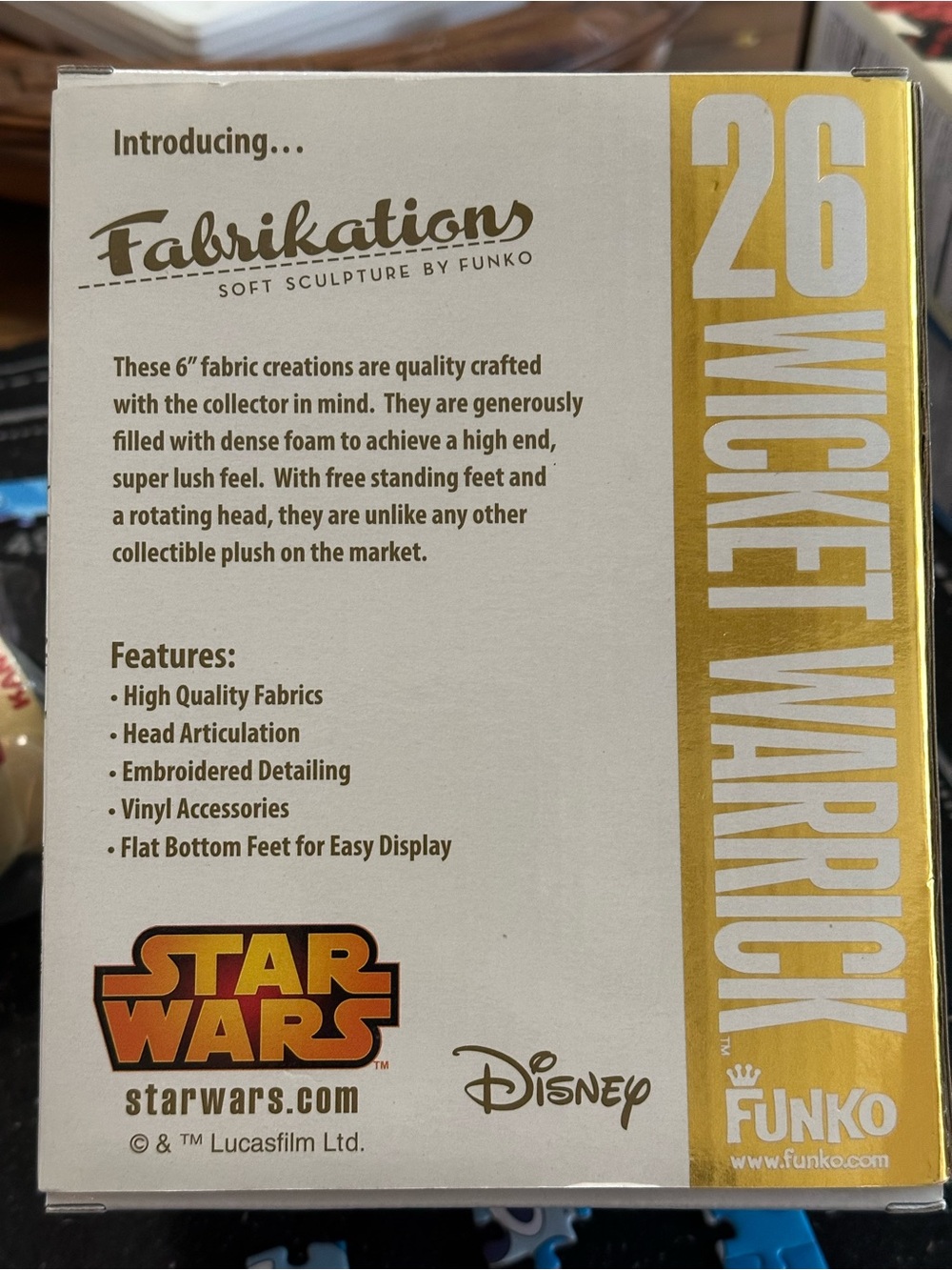 Funko Fabrikations Wicket Warrick 26 Plush - Brown Tan Gold Accent - Picture 3 of 4